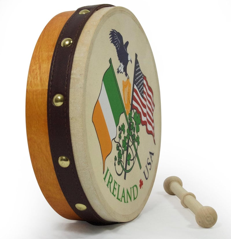 Waltons 8 Inch USA IRELAND Bodhrán - Handcrafted Irish Instrument - Crisp & Musical Tone - Hardwood Beater Included w/Purchase - Image 2